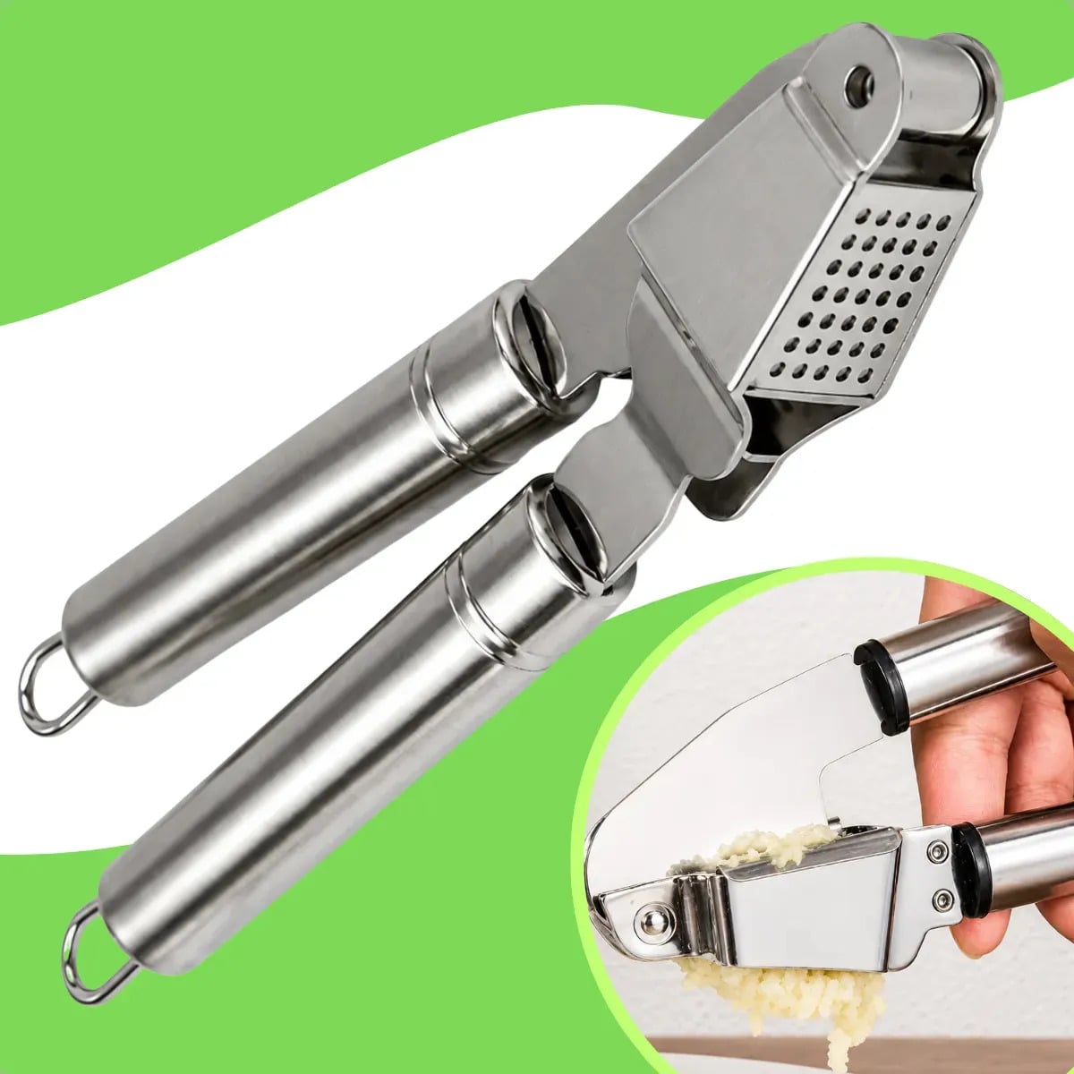 Espremedor De Alho Inox Cozinha Amassador Moedor Triturador Alho Manual Premium Reforçado Profissional Resistente Boa Dica — Utensílios úteis