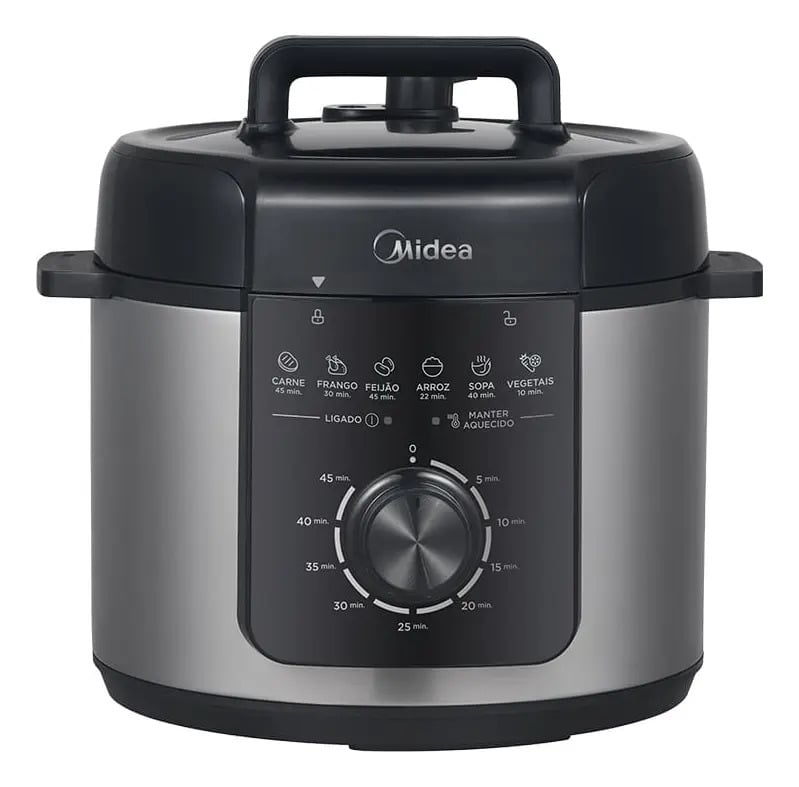 Panela De Pressão Mecânica Preta E Inox 4l Midea Cor Cinza — Eletros de cozinha