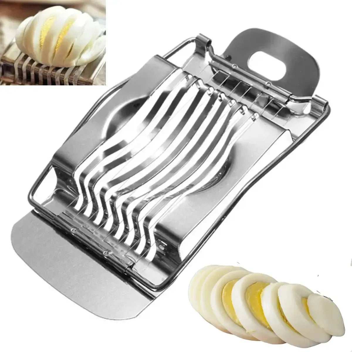 Fatiador Cortador De Ovo Cozido Inox Culinário Profissional Inox — Utensílios úteis