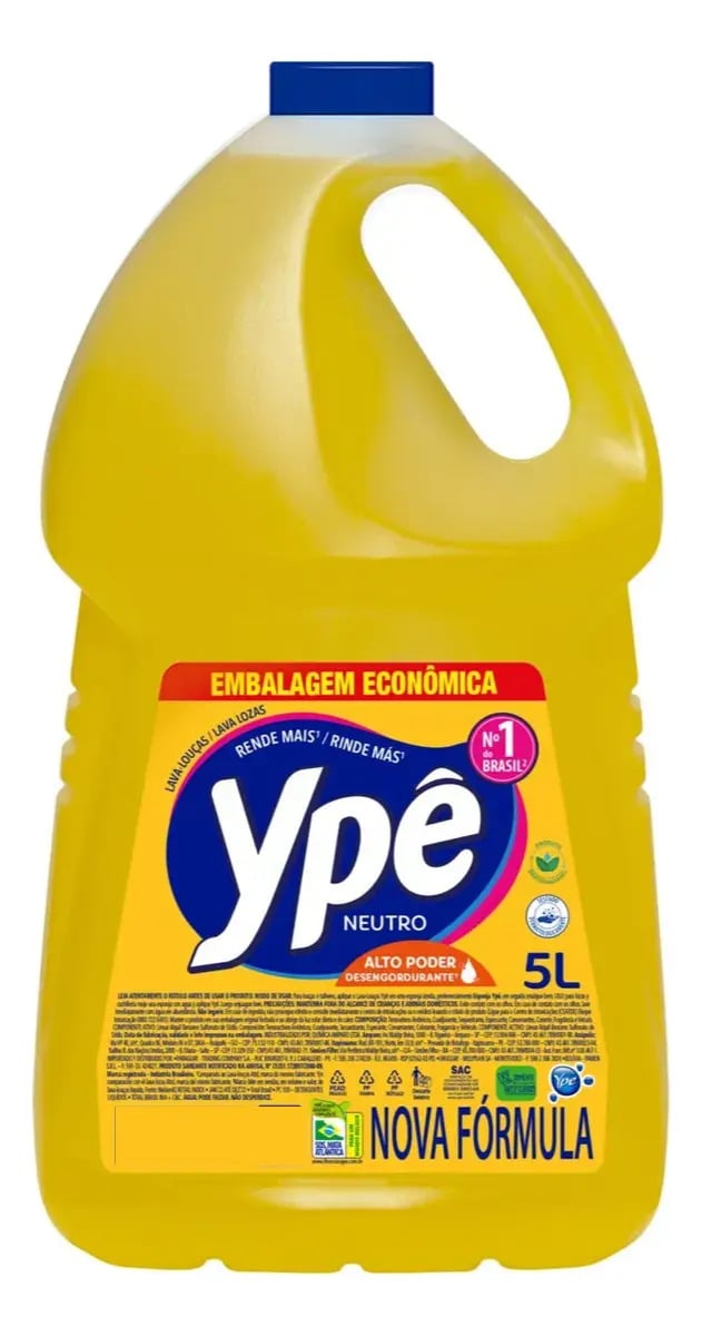 Detergente Ypê Neutro 5 Litros — Cuidado da Casa e Lavanderia