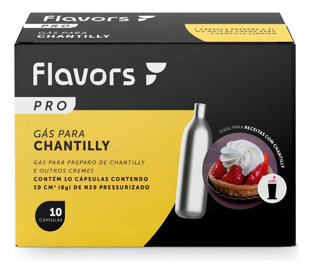 Capsulas De Gás Sifão Chantilly N2O 10 Unidades Flavors — Cozinha