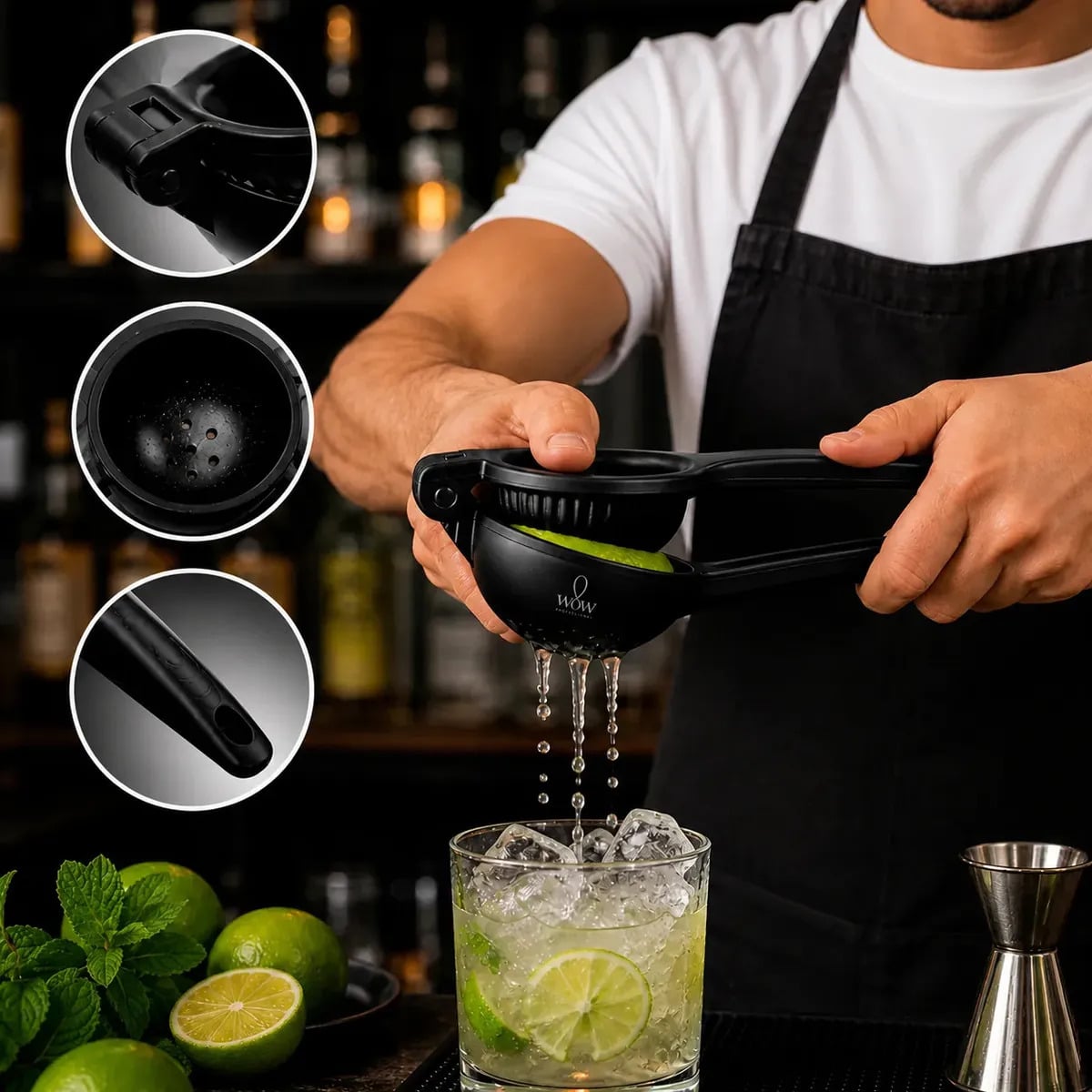 Espremedor De Limão E Laranja Grande Profissional Preto Wow World Of Wonders — Utensílios úteis