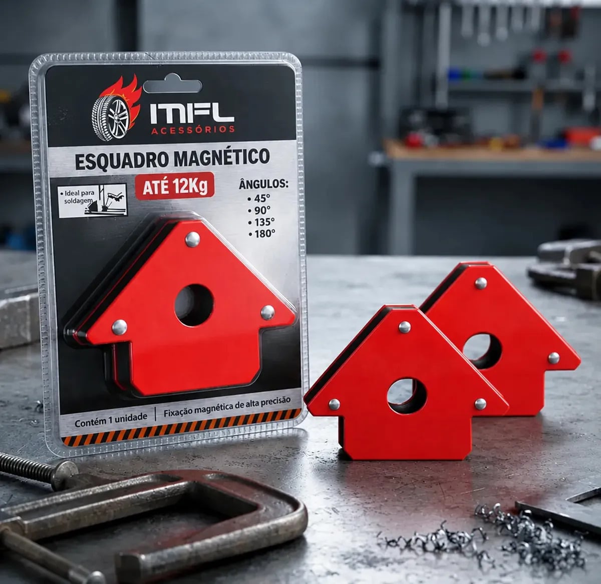 Kit 2 esquadro Magnetico Solda 12kg Soldador Serralheiro MFL — Acessórios para Ferramentas