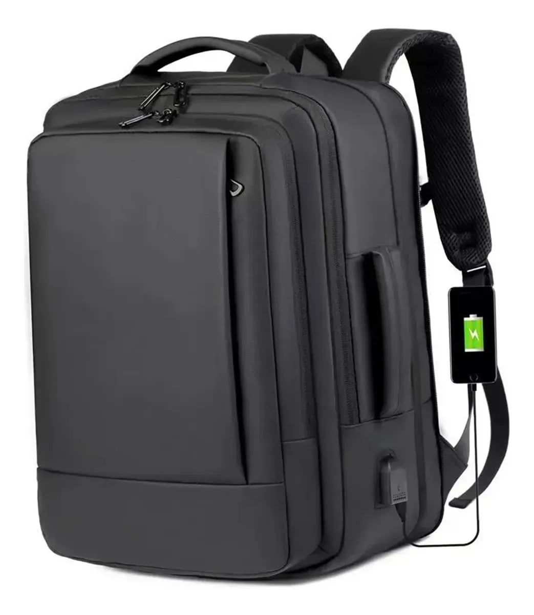 Mochila jiesipote-9242 À Prova D'água Reforçada Expansível Cor Preto — Malas e Bolsas