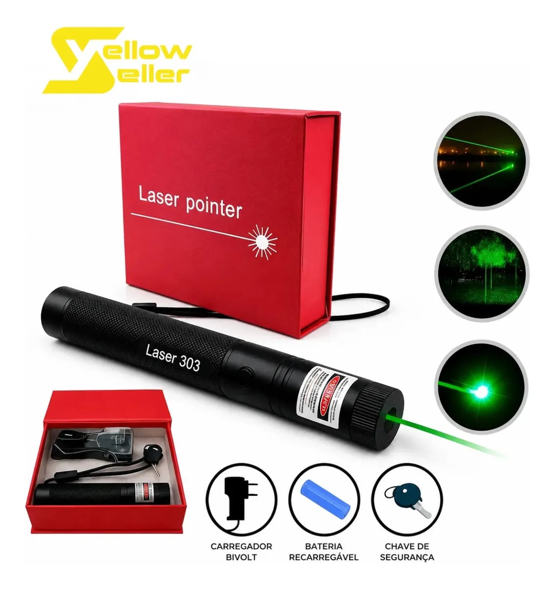 Caneta Laser Hytalux Ultra Forte Alcance 100km Cor Do Laser Verde — Acessórios para Áudio e Vídeo