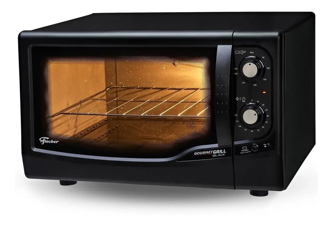 Forno Elétrico de Bancada Fischer Gourmet Grill 44 litros Preto — Eletros de cozinha