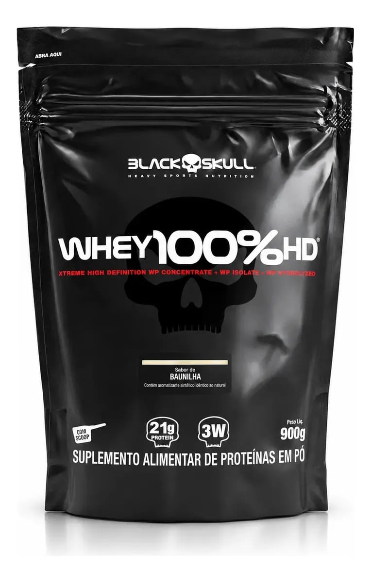 Proteína Black Skull Whey 100% HD em pó sabor Baunilha x 900g — Suplementos Alimentares