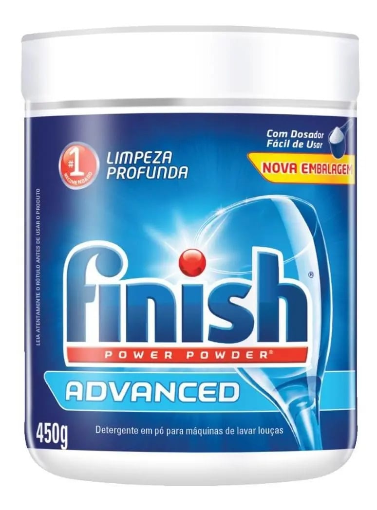 Finish Power Powder Advanced Detergente para Lava Louças em Pó 450g — Cuidado da Casa e Lavanderia
