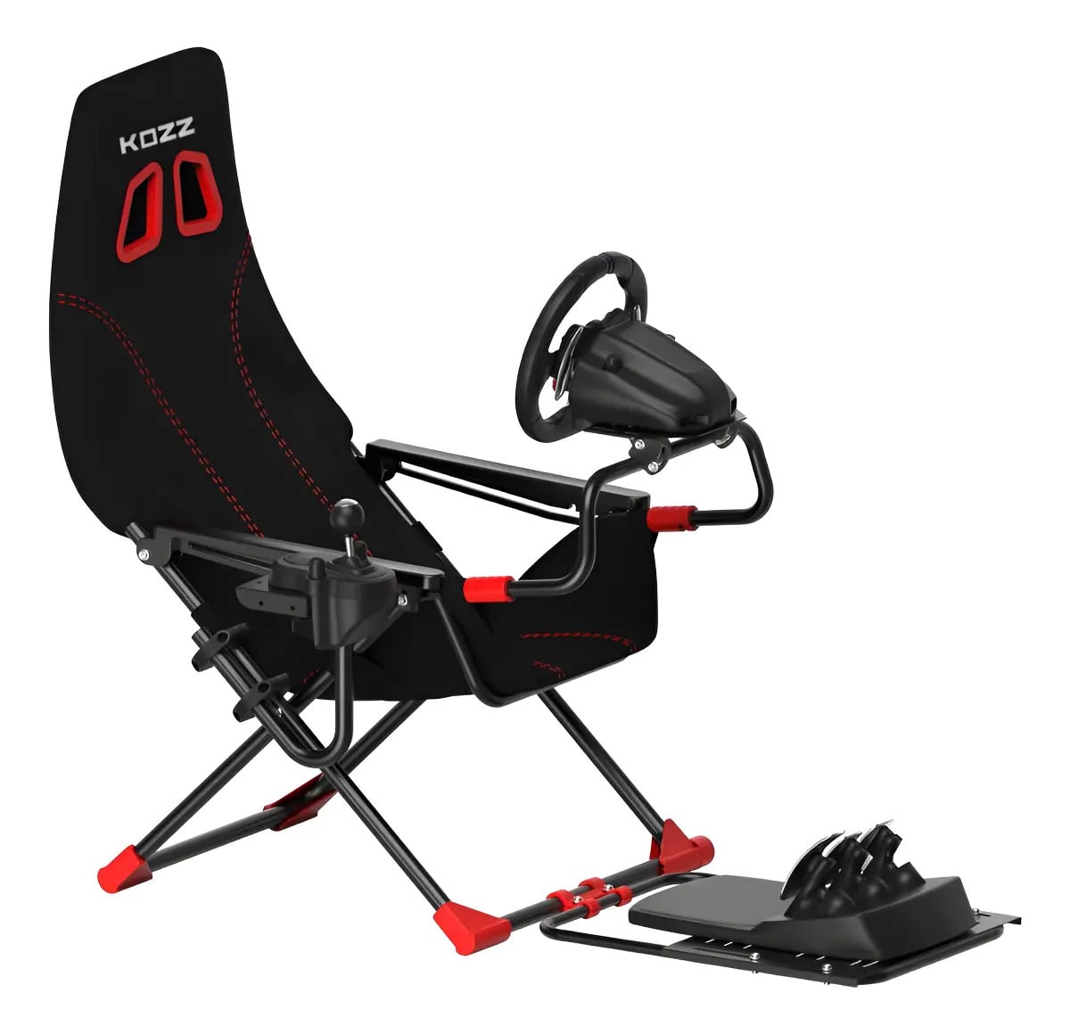 Cockpit Metálico Assento Ergonômico Integrado Fácil Montar — Volantes e pedais