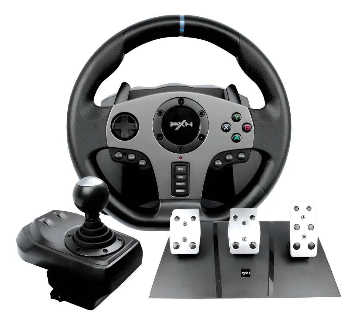 Volante Gamer PXN PXN-V9-GEN2r Cor Preto — Volantes e pedais