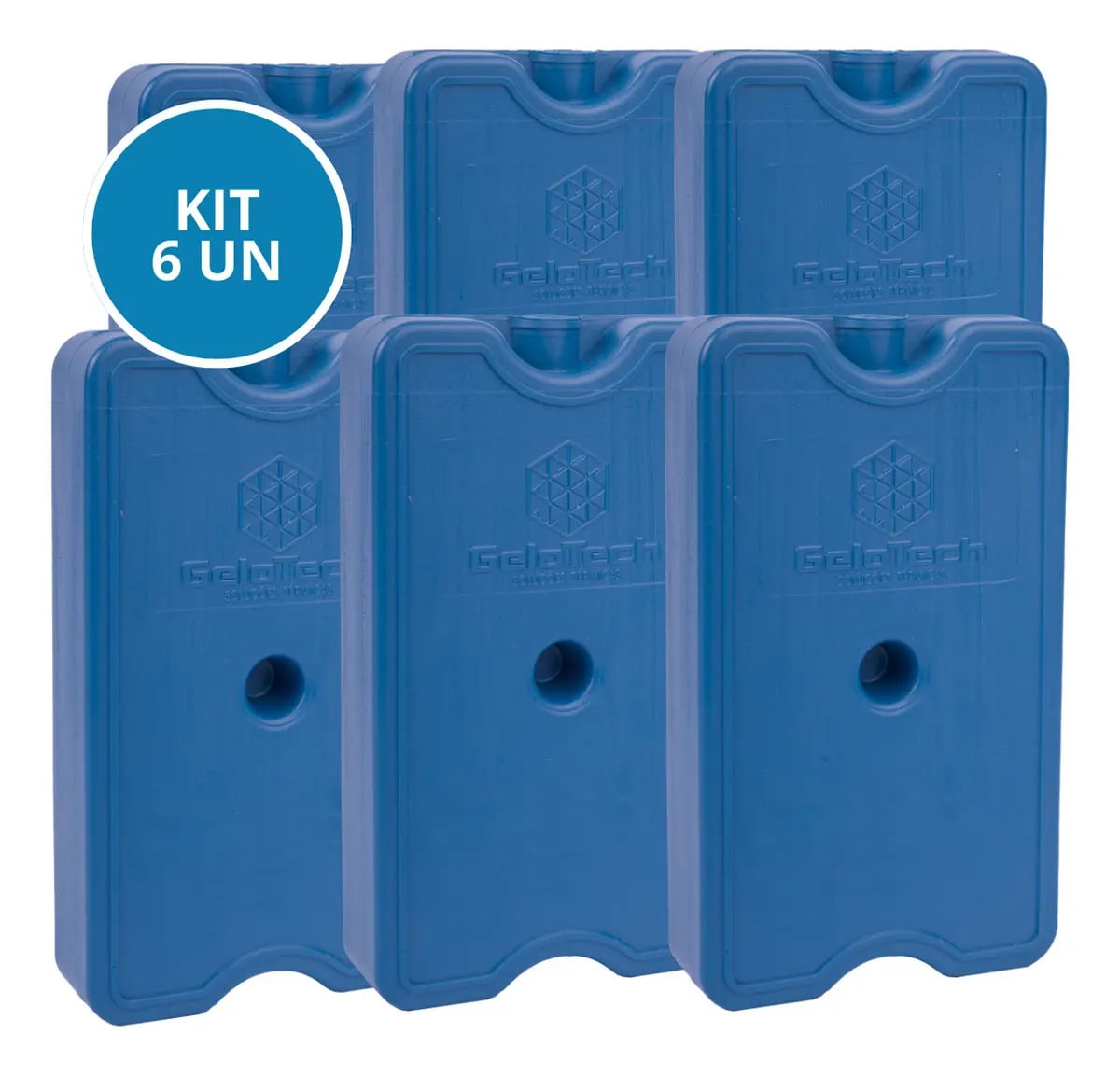KIT 6 Gelo Gel Artificial Reutilizável Rígido 500ml Gelotech Cooler Caixa Térmica Isopor Transporte Alimentos Bebidas — Cozinha