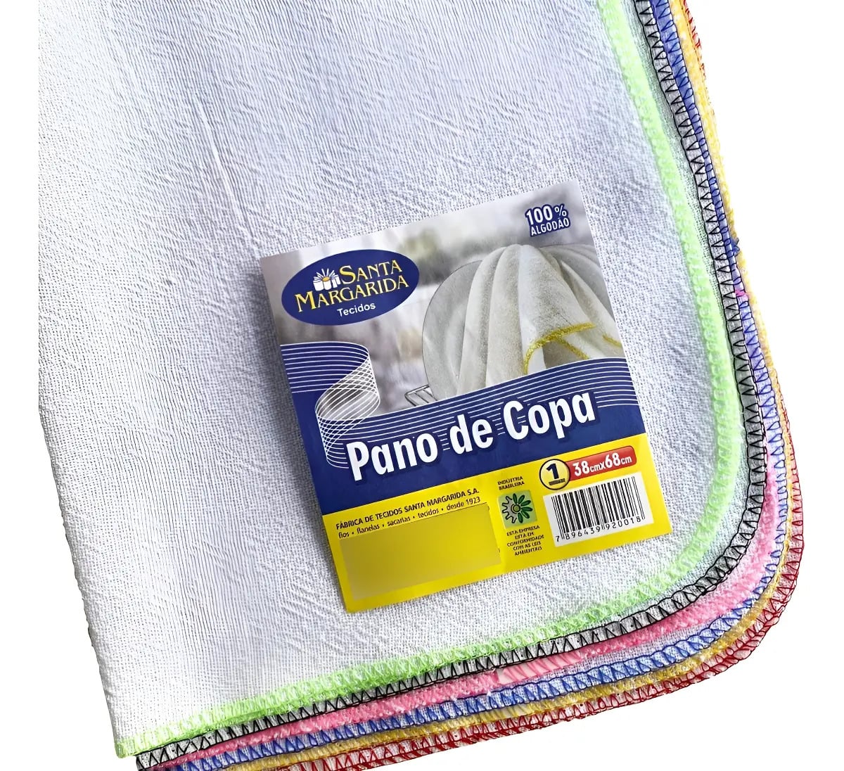 Pano De Pratos Santa Margarida Do Algodão Em Cor Branco E Design Lisa 68cm X 38cm — Têxteis de Casa e Decoração