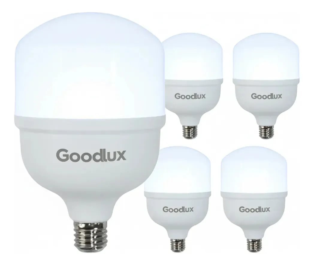 Kit 5 Lampada Led 40w Bulbo 6500k Branco Frio Alta Potência Bivolt 110v 220v Goodlux — Iluminação Residencial