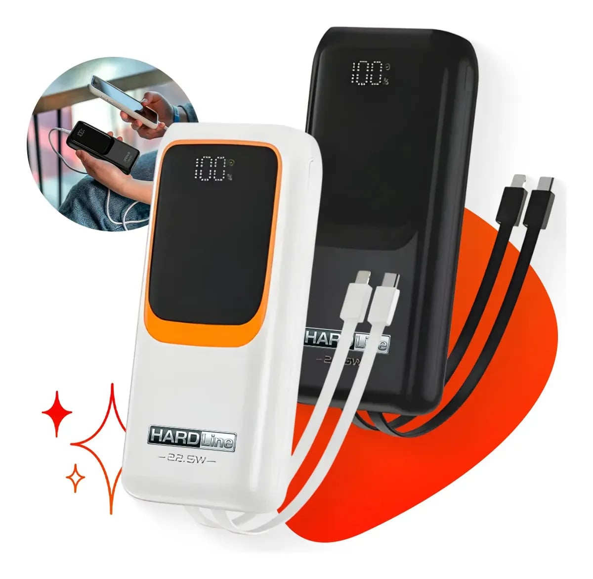 Power Bank Turbo Carregador Portátil 20000mah Turbo 22.5w Premium Universal Rápida Carga Para Celular iPhone Xiaomi Motorola LG Smartwatch Tablet Display Digita — Acessórios para Celulares