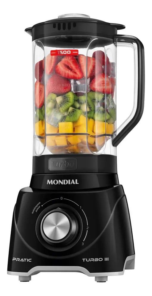 Liquidificador Pratic Turbo III, Mondial, 550W - L-93-BG — Pequenos Eletrodomésticos