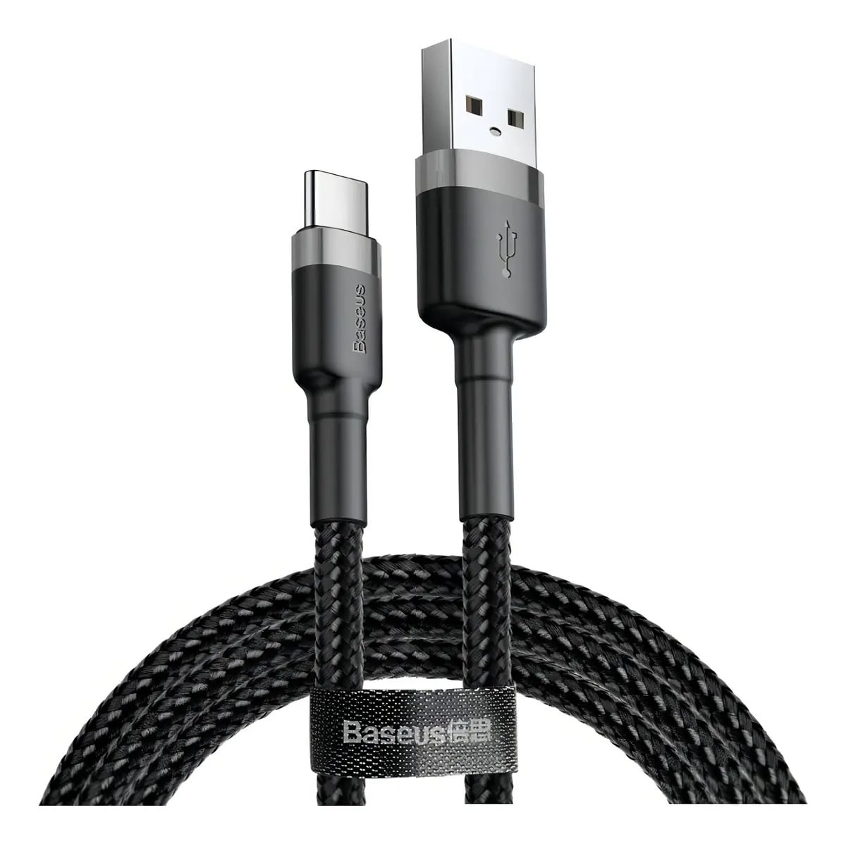 Cabo Rápido Usb Para Tipo- C Baseus Cafule Nylon 3a 1 Metro Cor Preto — Acessórios para Celulares