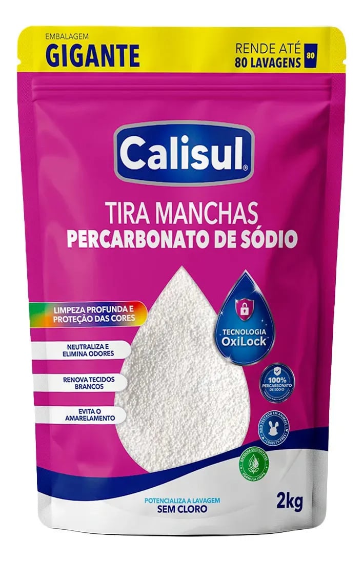 Percarbonato De Sódio Tira Manchas Alvejante - 2kg Calisul Original Granulado — Cuidado da Casa e Lavanderia
