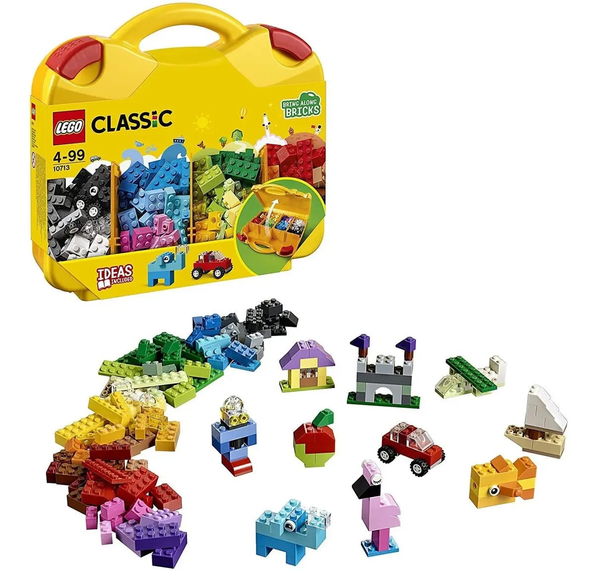 LEGO Classic Maleta da Criatividade 10713; Brinquedo criativo para montar e imaginar; Maleta com peças coloridas para criar bichinhos, supercarros, casas e muit — Brinquedos de Montar