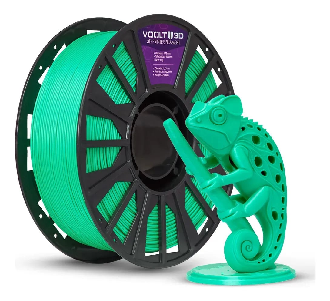 Voolt3D PLA Cor Verde Filamento Efeito Fosco Velvet Premium 1kg — Impressão