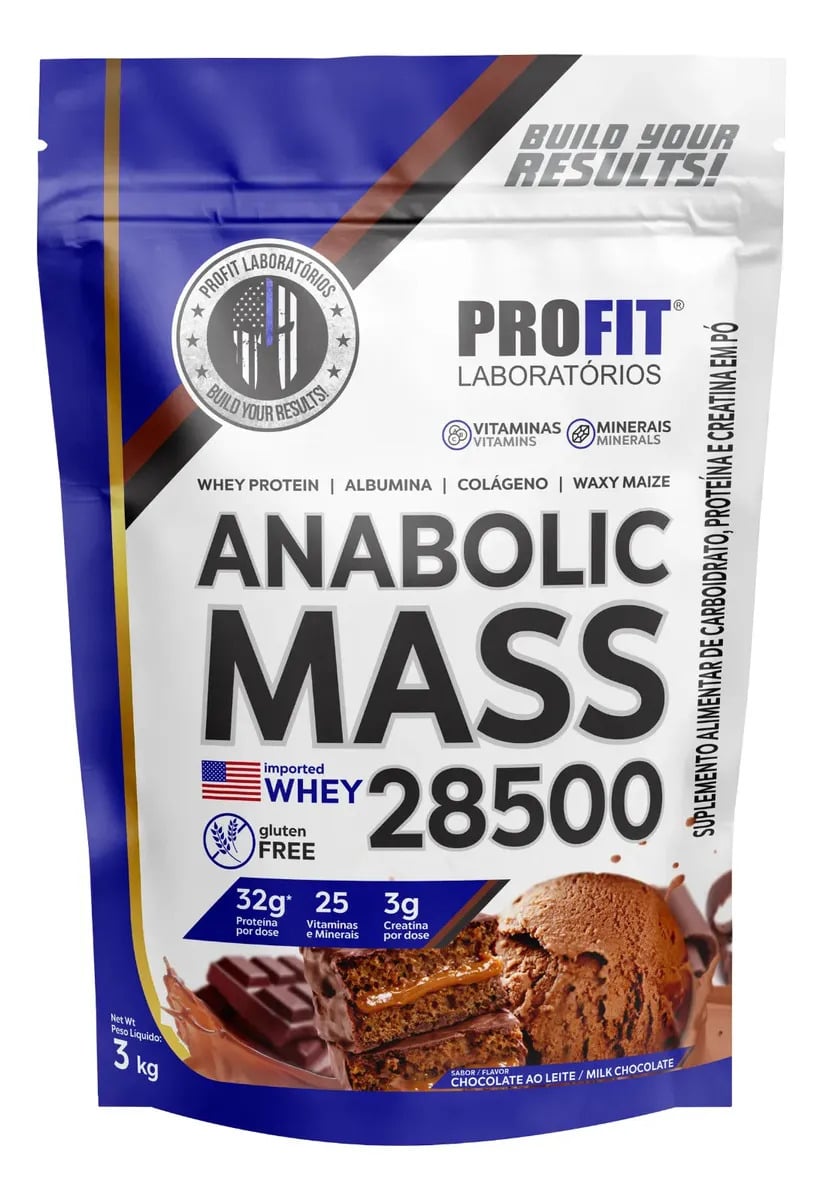 Anabolic Mass 28500 3kg Profit Labs Sabor Chocolate — Suplementos Alimentares