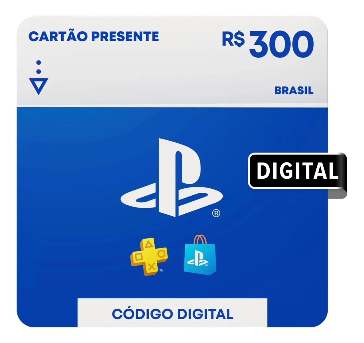 Sony PlayStation Store Gift Card R$ 300 (Digital) — Acessórios para Consoles