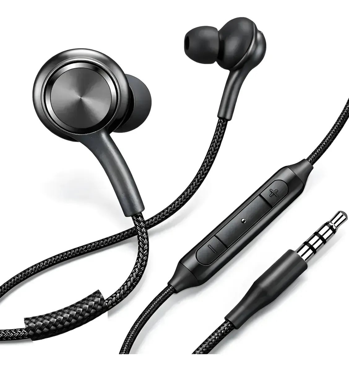 Fone De Ouvido P2 Microfone E Controle Com Fio Nylon Reforçado Para Celular, Notebook, Pc E Smartphone Cor Preto — Acessórios para Celulares