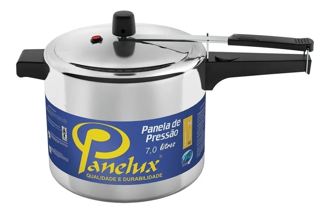 Panela De Pressão Panelux Alumínio Polido 7 Litros Cor Cinza — Cozinha