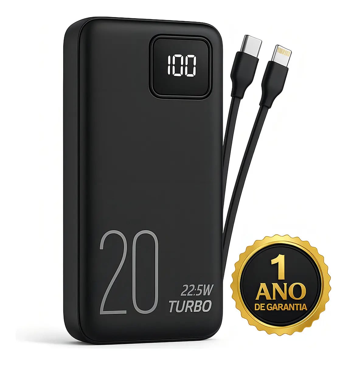 Carregador Portátil Power Bank Turbo 20000mah 22.5w universal para iphone samsung motorola xiaomi Com Display Digital DTimp — Acessórios para Celulares