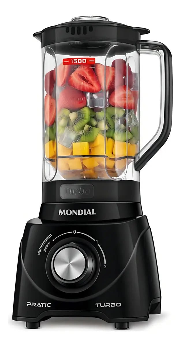 Liquidificador Pratic Turbo, Mondial, 550W - L-98-B — Eletros de cozinha