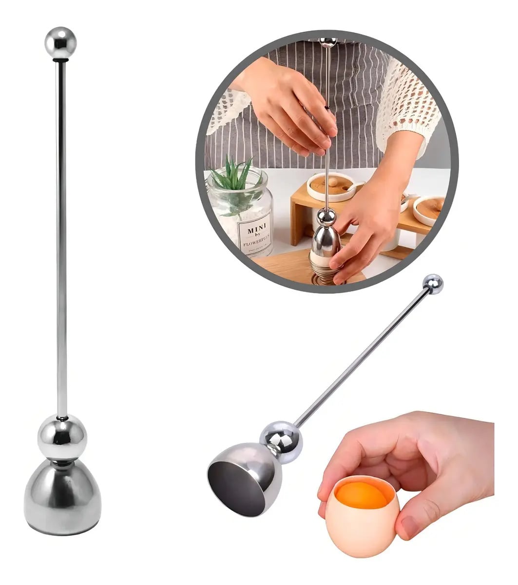 Cortador Abridor Tampa Corte Cascas Ovos Premium Inox — Utensílios úteis