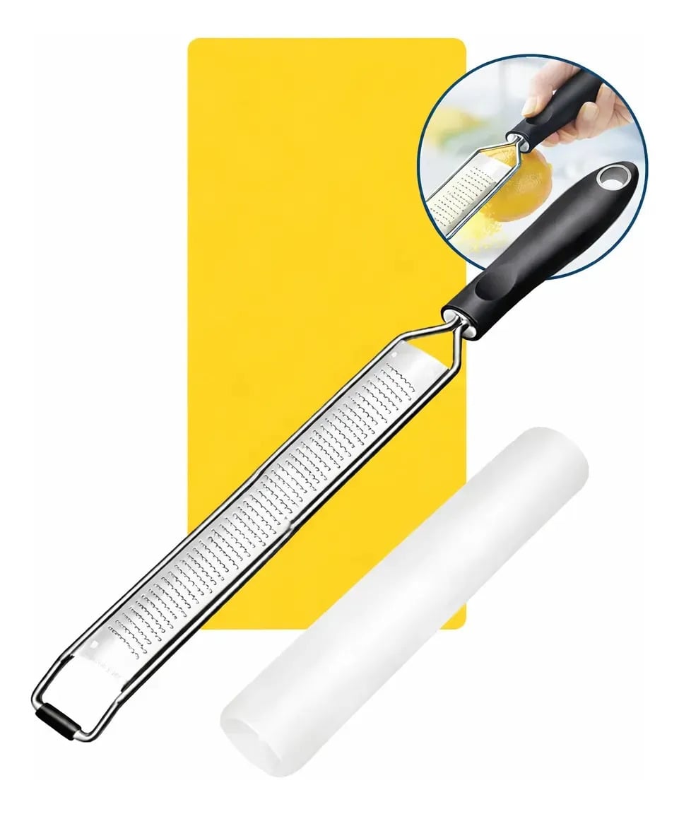 Ralador Zester Inox 2 Faces Profissional Para Queijo Parmesão Limão Gengibre Chocolate Noz Moscada E Coco Ralador Fino Raspador De Limão Especiarias Em Aço Inox — Utensílios úteis