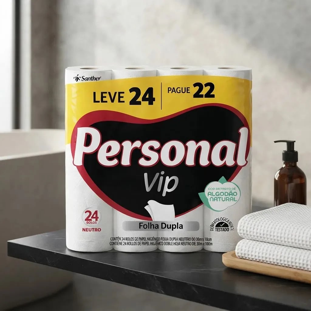 Papel Higiênico Folha Dupla 30m L24p22 Personal — Cuidado da Casa e Lavanderia