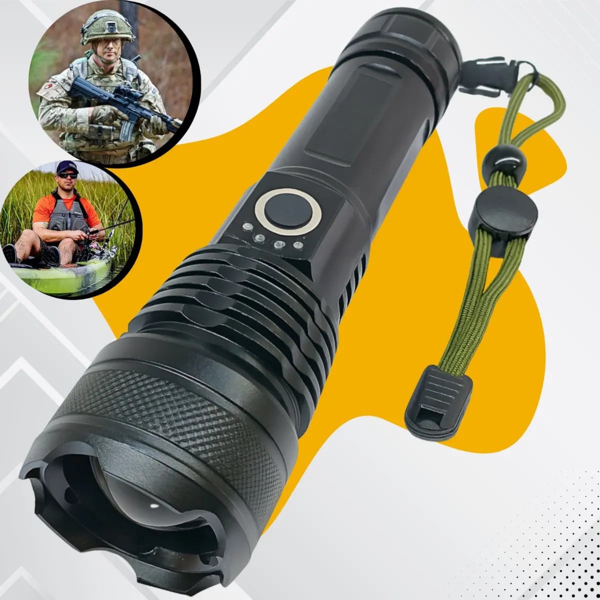 Lanterna Mais Forte Do Mundo Recarregável Tática Potente T9 - Apfer — Camping, Caça e Pesca