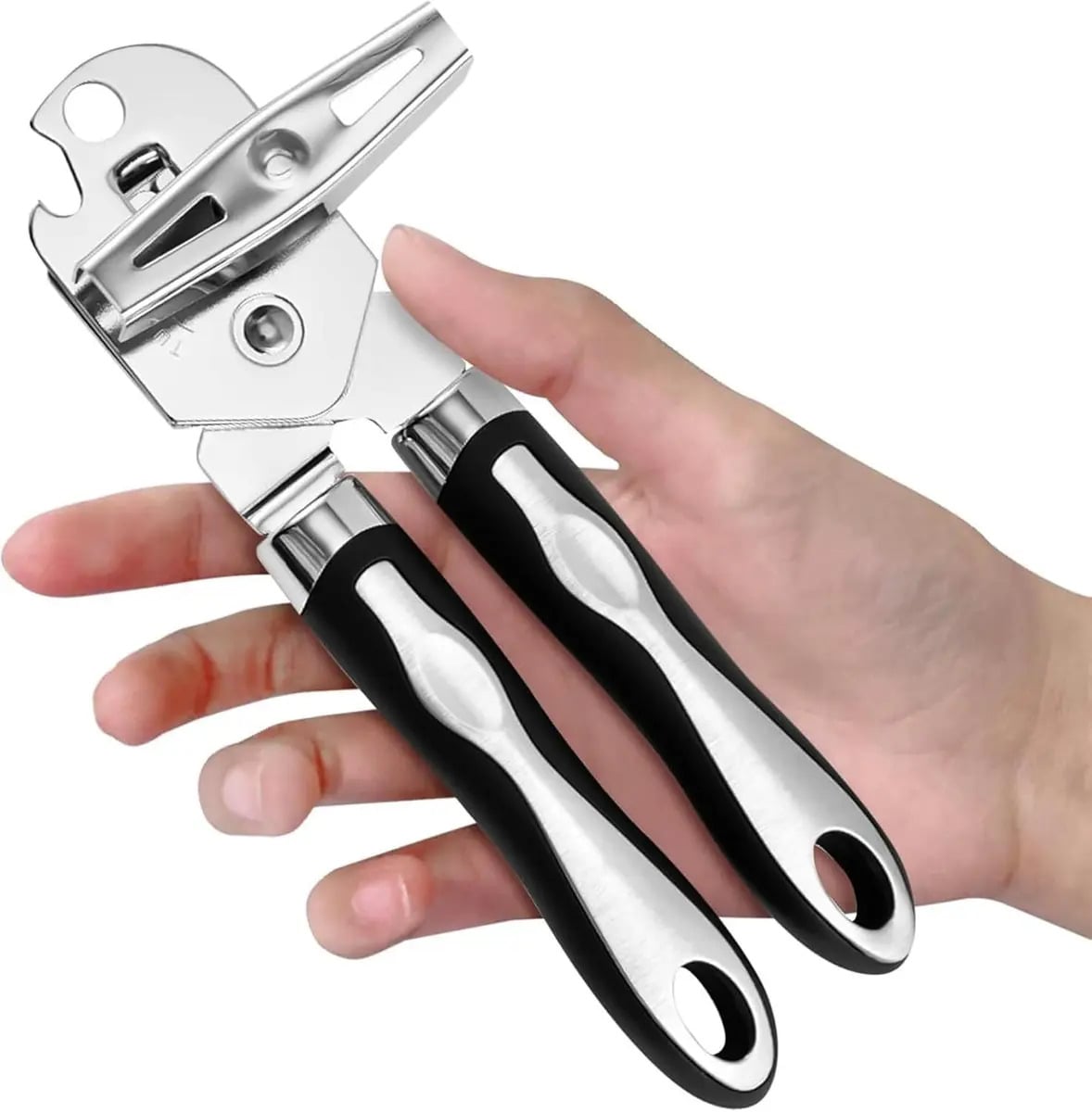 Abridor De Lata Automático Manual Profissional Aço Inox Emborrachado Abre Latas Fácil Sem Esforço Corte Lateral Seguro Sem Rebarbas Abridor De Lata Cozinha Casa — Utensílios úteis