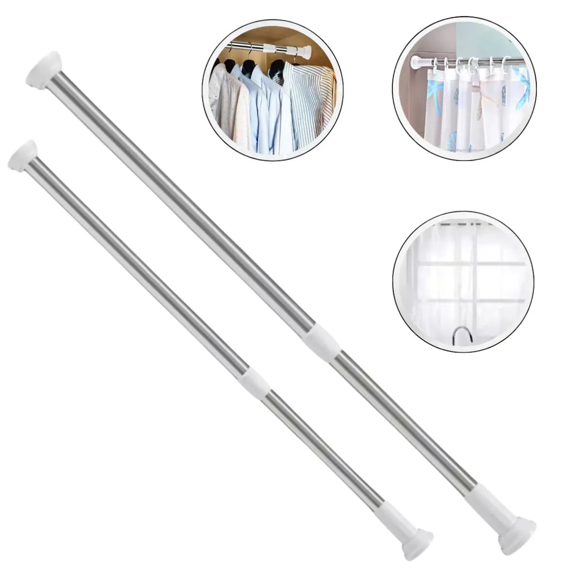 Tubo Varão Bastão Extensível Suporte Cortina Box 70 A 120cm Ligeiro — Banheiros