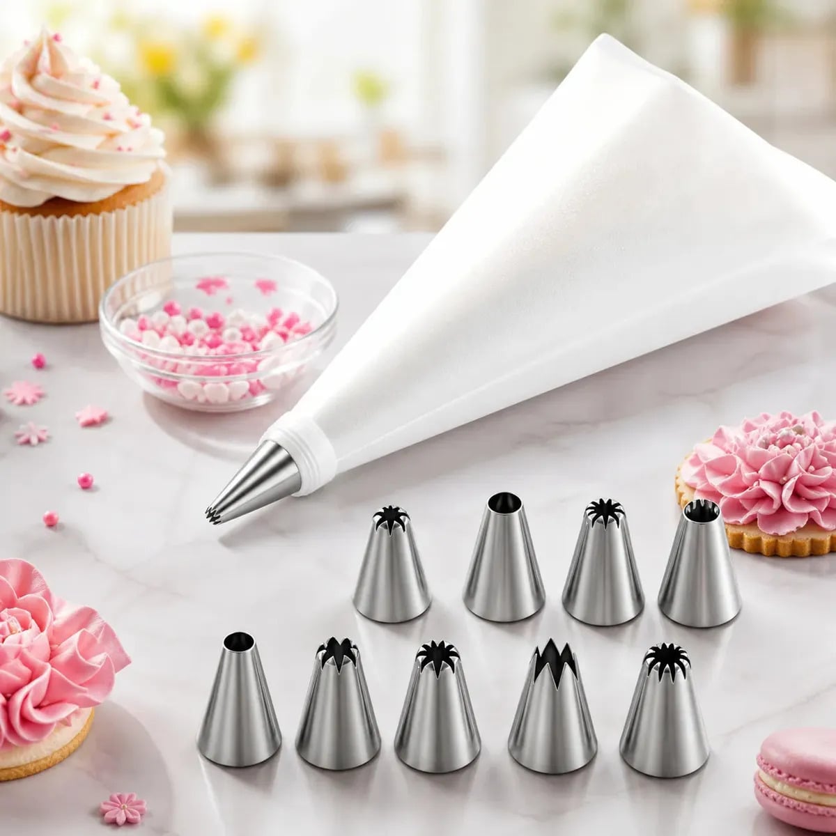 Jogo De 13 Bicos De Confeitar Com Adaptador Decorar Bolo — Cozinha