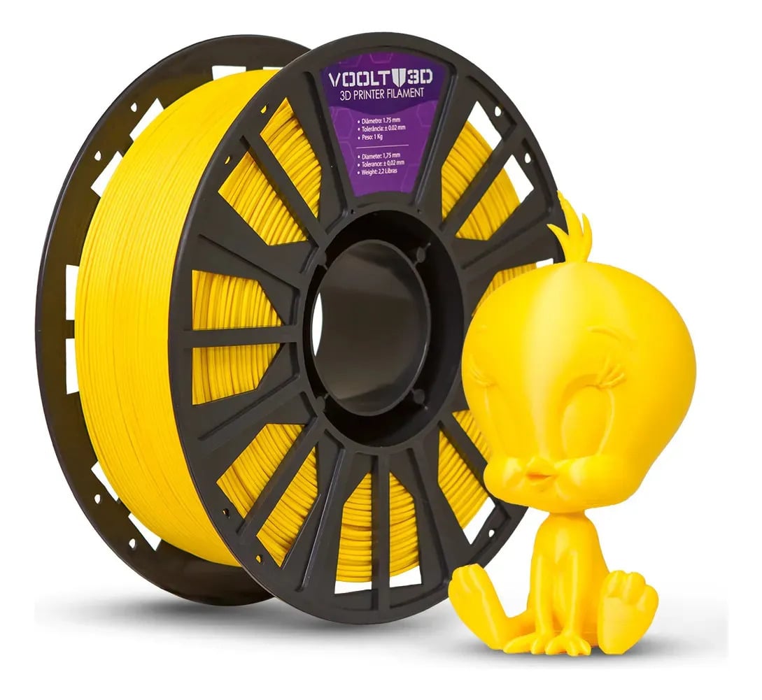 Filamento PLA Amarelo Velvet 1Kg Voolt3D Aveludado Premium Para Impressão 3D Peças Decorativas Modelos Miniaturas e Projetos Em Impressoras 3D Fabricação Nacion — 3d Printer Filaments