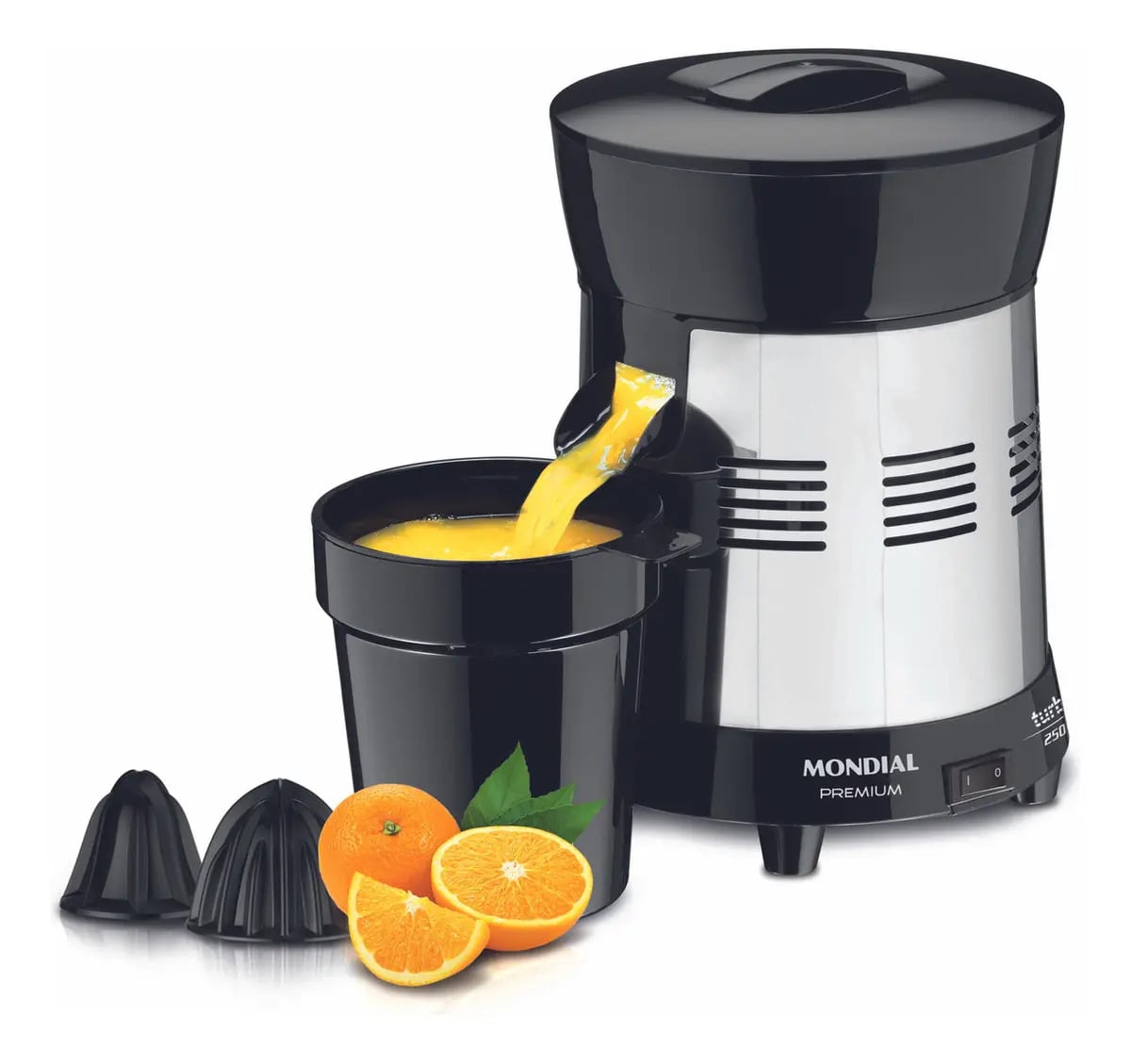 Extrator de Sucos E-10 Turbo Premium Com Potência De 250W Cor Preto e Inox Mondial — Eletros de cozinha