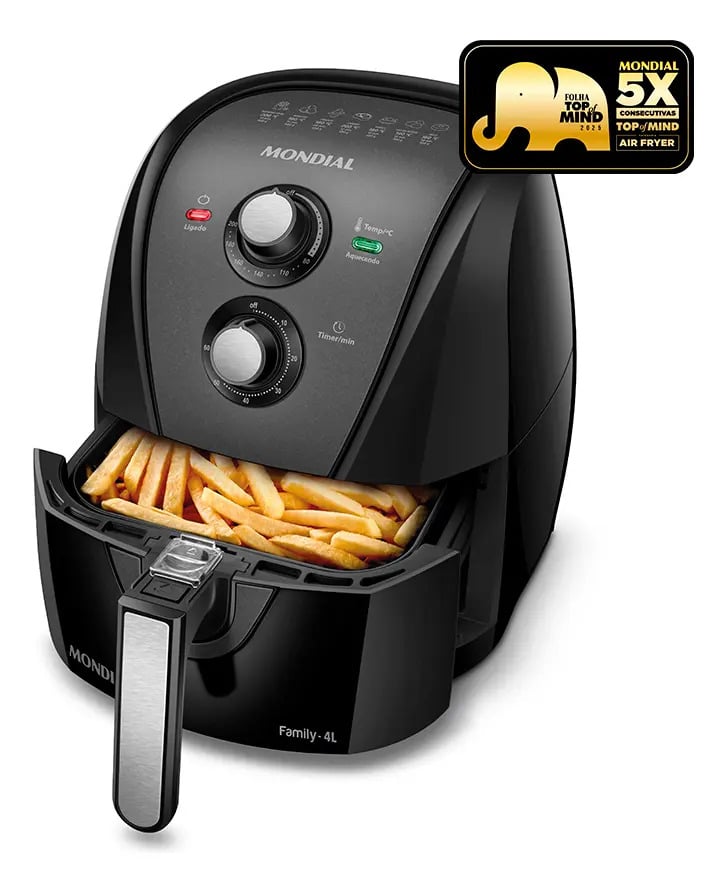 Fritadeira Sem Óleo Air Fryer 4l Mondial 1500W AFN-40-BFT — Eletros de cozinha