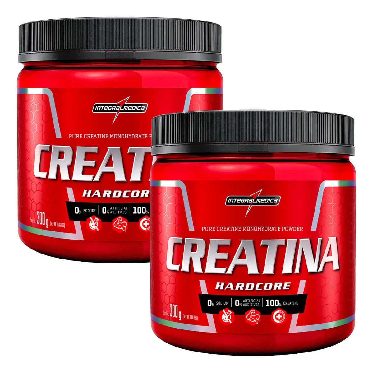 Creatina Integralmédica sem sabor pacote x 2 frascos de 300g — Suplementos Alimentares