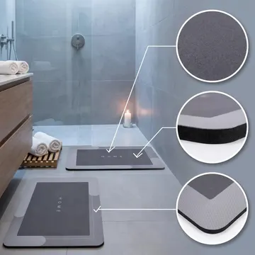 Kit 2 Tapetes Mágicos Super Soft Antiderrapante Alta Absorção para Banheiro Lavabo Lavanderia Macio Secagem Rápida Hipoalergênico — Banheiros
