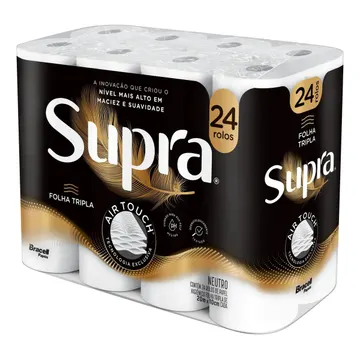 Papel Higiênico Supra Folha Tripla 24 Rolos — Cuidado da Casa e Lavanderia