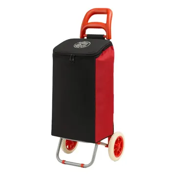 Bolsa Refil Para Carrinho De Feira Dobrável, Nylon Reforça Cor Vermelho — Cozinha