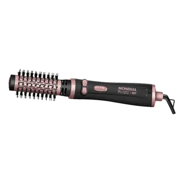 Escova Rotativa Mondial Ceramica Tourmaline Ion 3x1 Erb-01 Rosa 127/220v — Artefatos para Cabelo