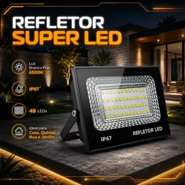 kit 2 Refletor Led 200w Holofote Bivolt Prova D'água Cor Branco Frio 6500k — Iluminação Residencial