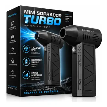 Soprador De Ar Turbo Automotivo Limpeza Profunda Portatil Sem Fio Multifuncional Churrasqueira Janelas Poeiras Landara — Ferramentas para Jardim