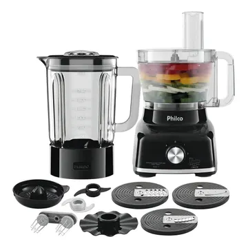 Multiprocessador Philco 9 em 1 1400W PMP1600P Glass Turbo 127V — Eletros de cozinha