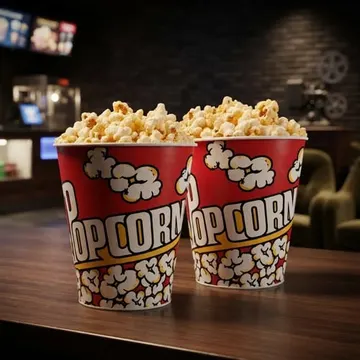Kit 2 Baldes De Pipoca 3 Litros Pote Popcorn Cinema Filme Vermelho