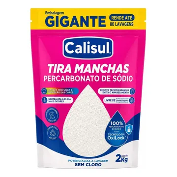 Percarbonato De Sódio Calisul 2kg Tira manchas Roupas Brancas e Coloridas Tamanho Familia — Cuidado da Casa e Lavanderia