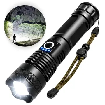Lanterna Tática Militar T9 Mais Forte Do Mundo Potente Led Recarregável — Camping, Caça e Pesca